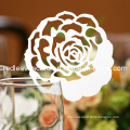 Elegant Ivory Rose Wedding Decorative Place Card for Wine Glass